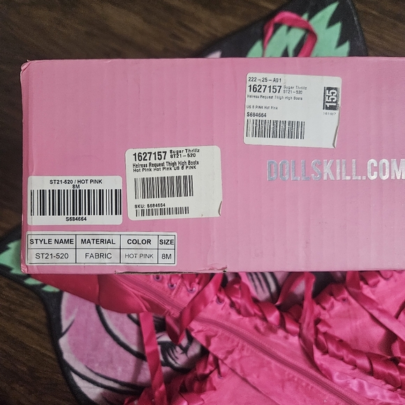 Sugar Thrillz: Heiress Request Hot Pink Thigh High Boots, Size 8, NIB Dolls Kill - Picture 8 of 16